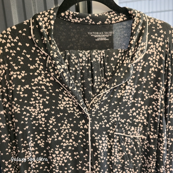 Victoria's Secret Black and Pink With Pants Pj Set. Size Large Regular - Picture 2 of 12